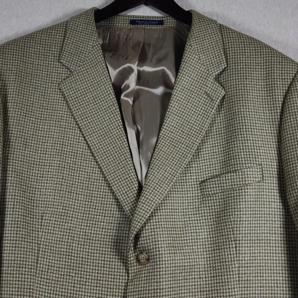Silk Wool Houndstooth Sport Coat Mens 54T Big Tall Dark Academia Blazer Canada